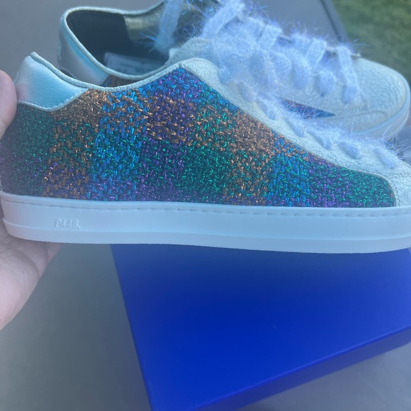 P448 Sneaker new NEWin BOX 37 plaid metallic - Picture 7 of 16